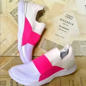 Free People APL Techloom Bliss Sneaker Mesh Pristine Fusion Pink White